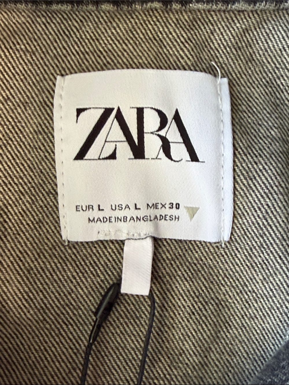 Zara Black Washed Cropped Denim Moto Jacket - Picture 13 of 13